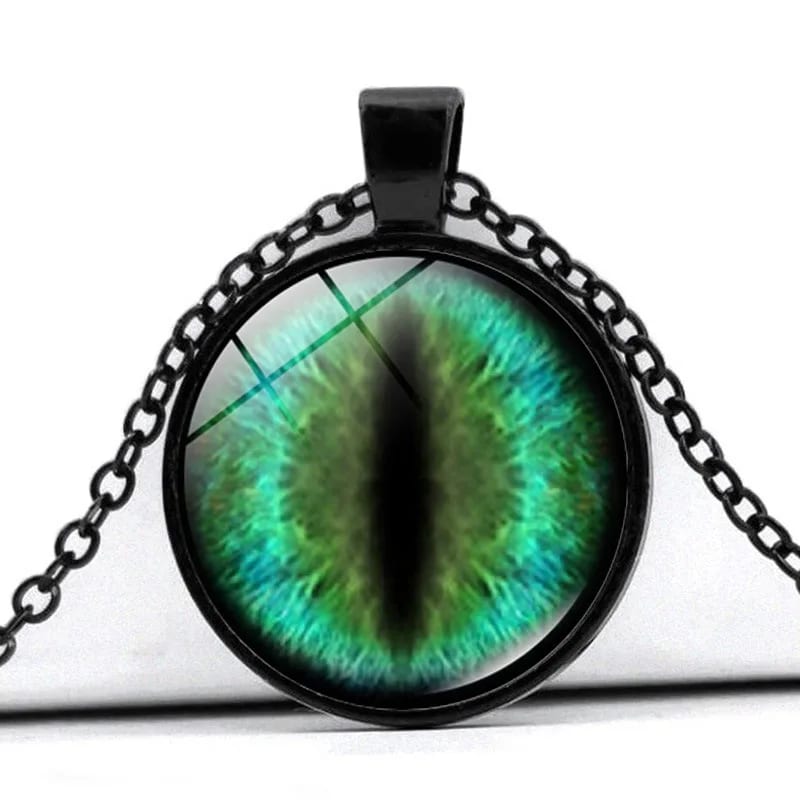 Trendy Vintage Alloy Glass Dragon Eye Pendant Necklace Long Necklaces Manufacturer For Boy And Girl Pendant Necklaces