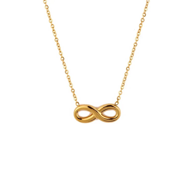 Tidy 14k 18k 24k Real Gold Plated Stainless Steel Infinity Pendant Necklace For Men Pendant Necklaces