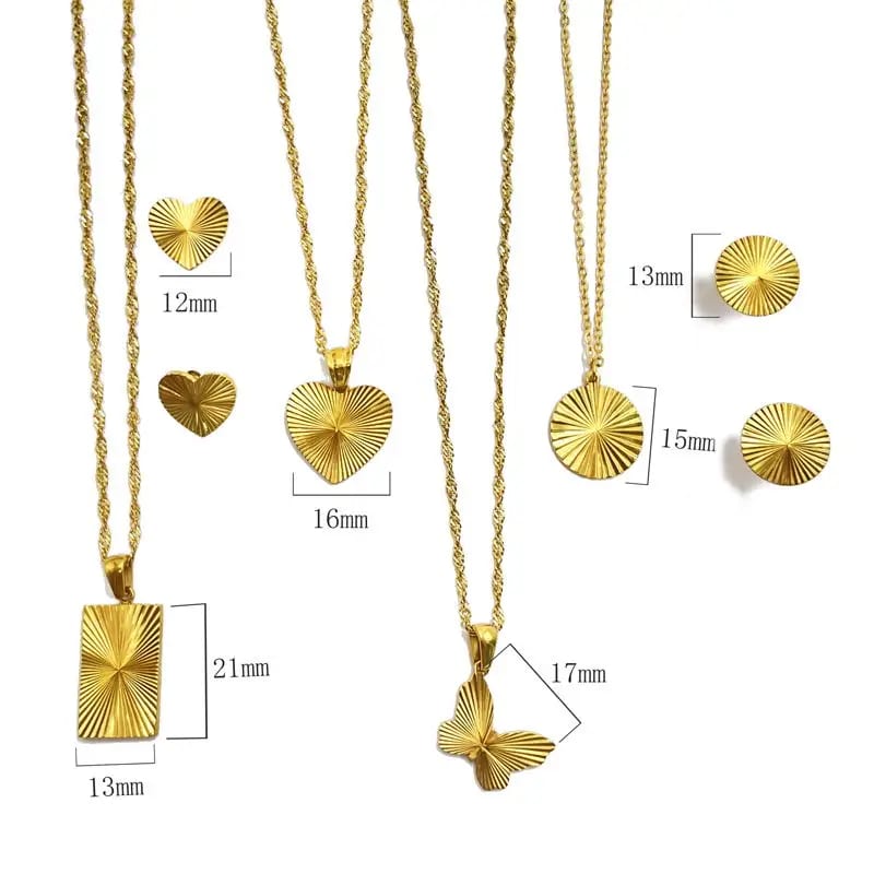 Classic Fashion Waterproof Hypoallergenic Real Gold Plated Heart Butterfly Pendant Necklace Stainless Steel Jewelry Manufacturer Pendant Necklaces