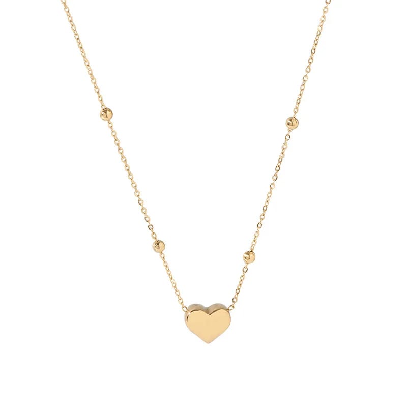 Wholesale Stainless Steel Pedant 18k Love Heart Beaded Two Pieces Necklace Pendant Necklaces