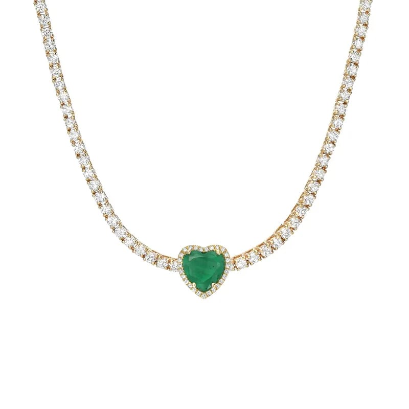 High Quality Heart Shape Cz Choker Necklaces Heart Tennis Necklace For Women Fashion Jewelry Chokers and Collars