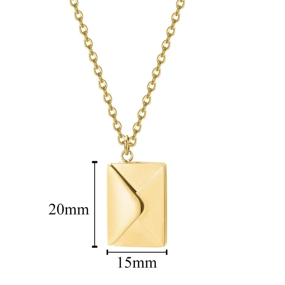 Love Letter Envelope Pendant Necklace Stainless Steel Jewelry Confession Love You For Valentine Day Mother’s Day Christmas Gifts Pendant Necklaces