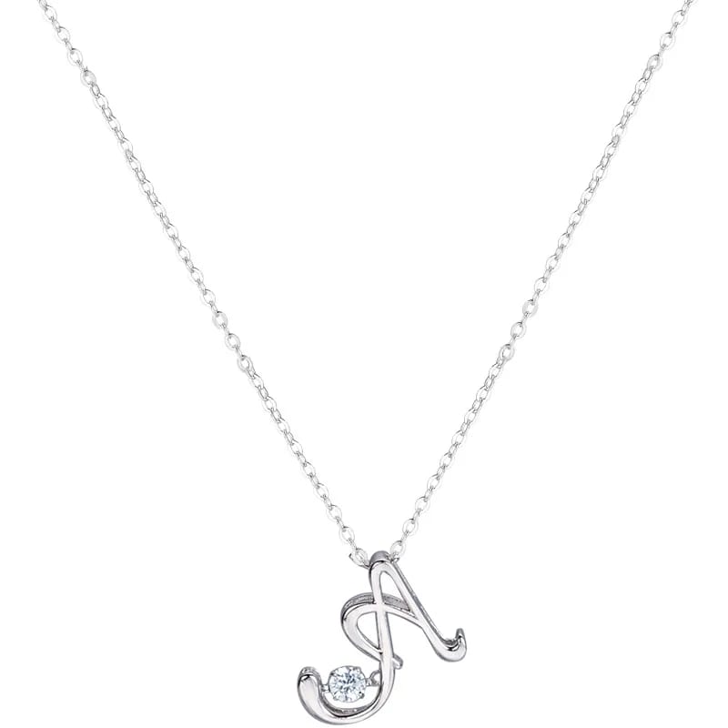 Trendy Rotatable Stone 26 Letters Chain Necklace Sterling Silver S925 Men Pendant Necklaces