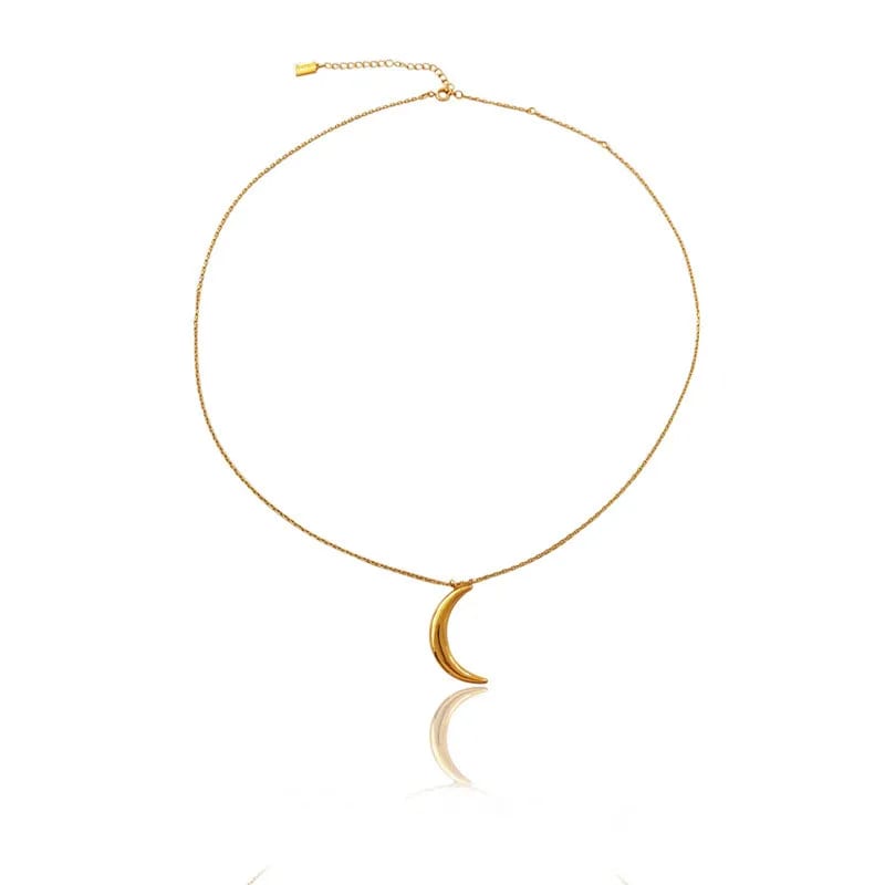 Best Design Men’s Hip Hop S925 Sterling Silver Moon Pendant Necklace Jewelry 18k Gold Plated Party For Girl Friend Pendant Necklaces