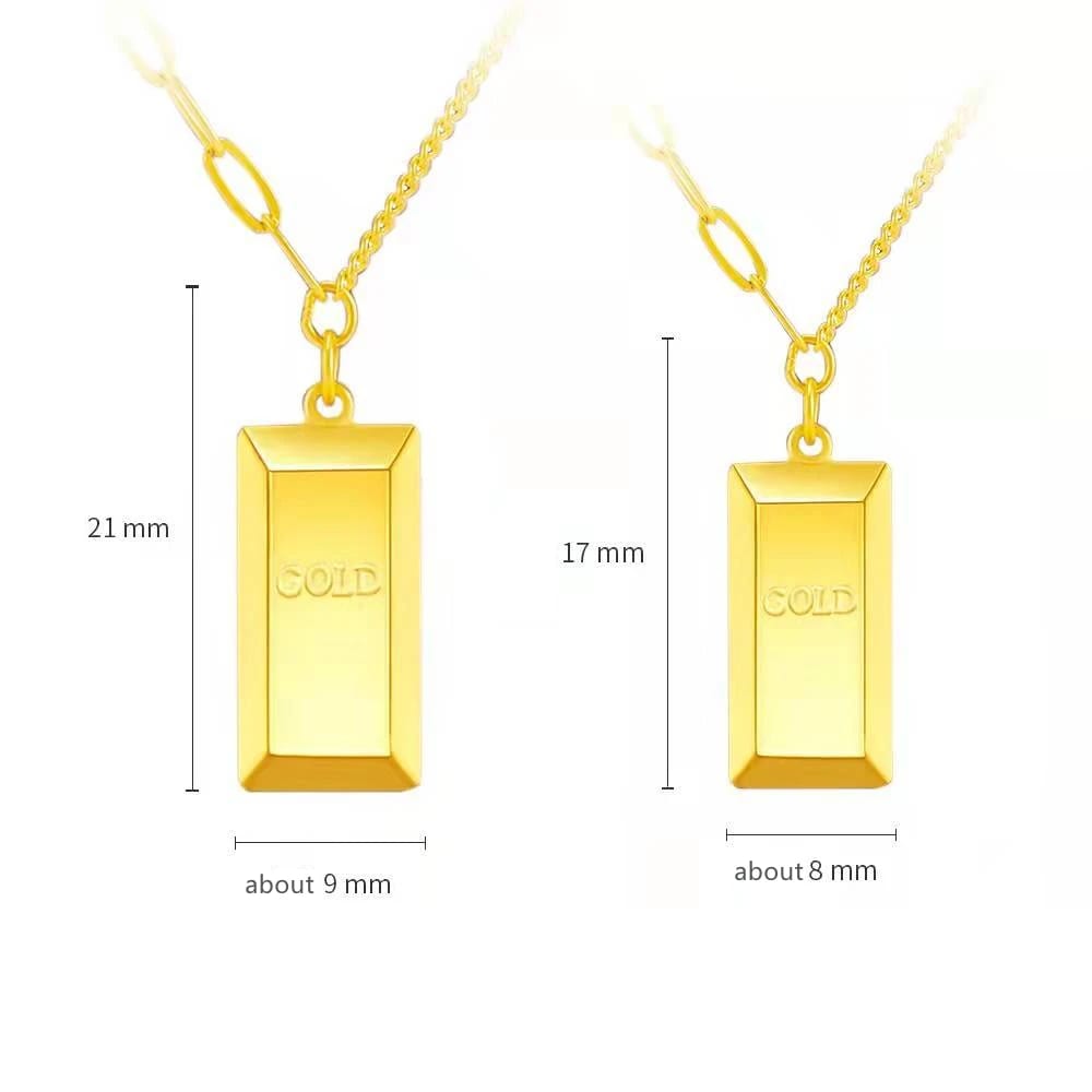 Manufacture Plated Real Gold Brick Good Price Bricks With 18k Gold Plating Chain Necklace Pendant Necklaces