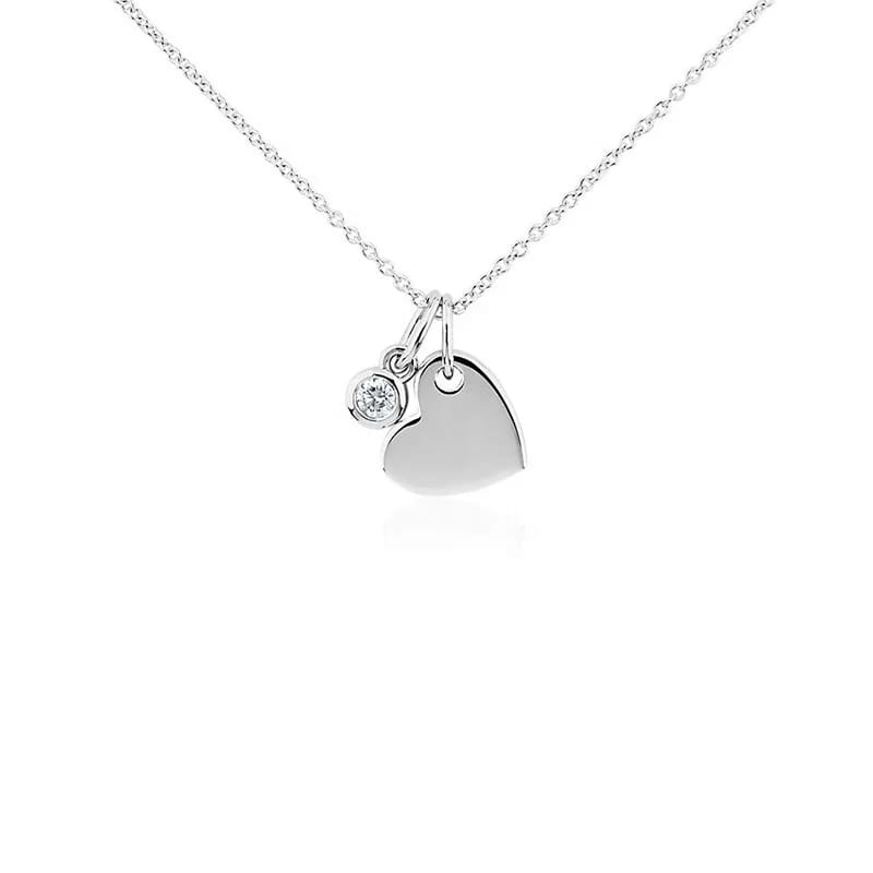 Customize Metal Design Jewelry Factory Dainty Sweet Heart Pendant Necklace Wholesale Pendant Necklaces