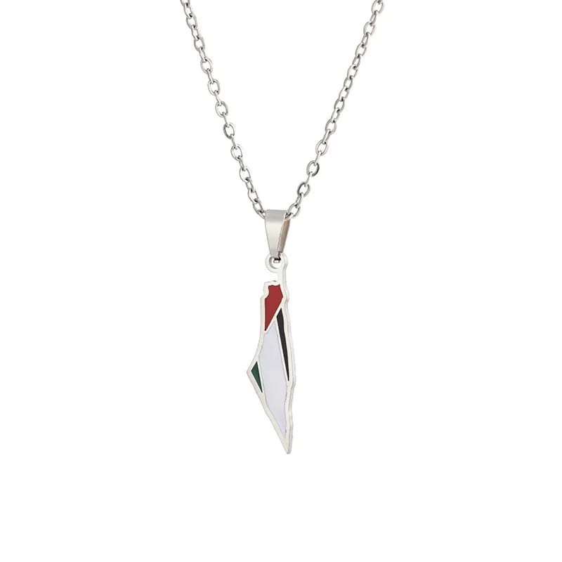 Wholesale Palestine Map Necklace Jewelry Stainless Steel Necklaces Palestine Accessories Map Necklace