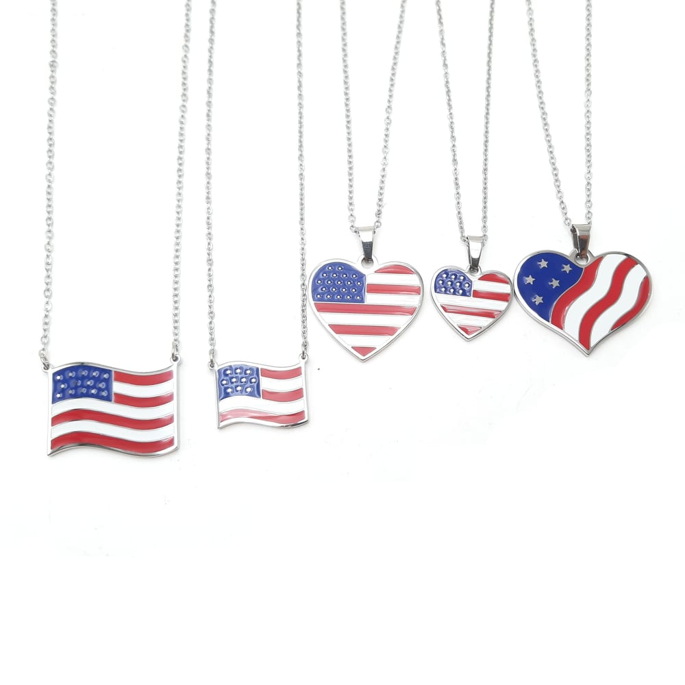 Wholesale Personality Jewelry American Flag Necklace Jewelry Customized Map Necklace Map Necklace