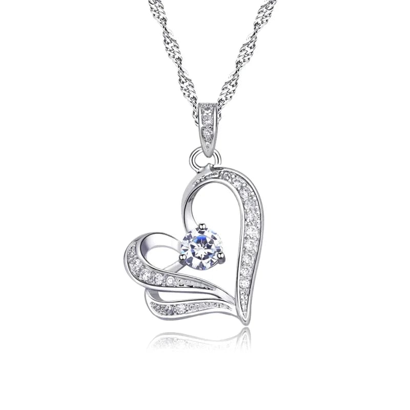 Wholesale Custom Fashion Love Heart Jewelry Crystal Diamond Heart Necklace Designs Jewelry Pendant Necklaces