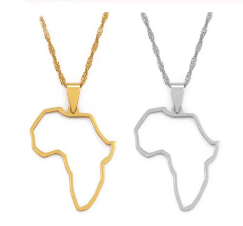Customize Stainless African Necklace Map Pendant Outline African Map Necklace Jewelry Map Necklace