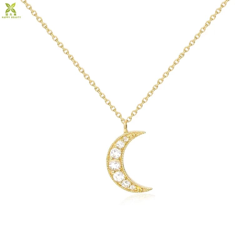 925 Sterling Silver Shiny Crescent Moon Pendant Necklace Wholesale Pendant Necklaces