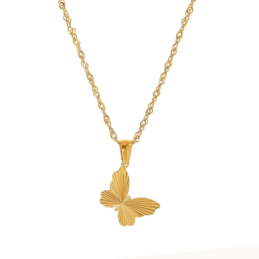 Hot Sell Classical Butterfly Necklace No Tarnish Customize Stainless Steel Jewelry Butterfly Necklace Women Pendant Necklaces