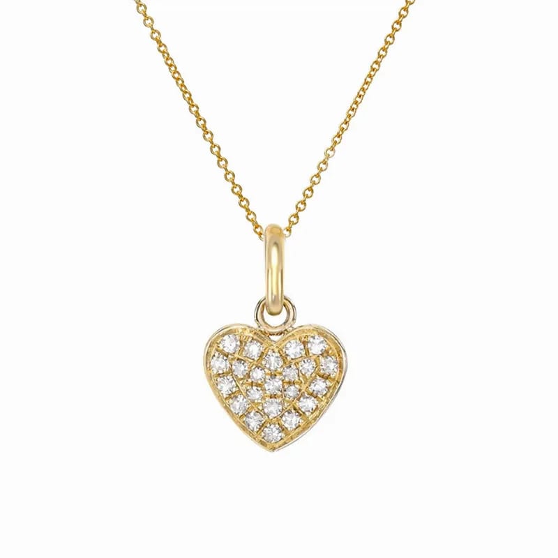 New 925 Sterling Silver Jewelry Love Charms Pave Diamond Pendant Heart Necklaces Pendant Necklaces