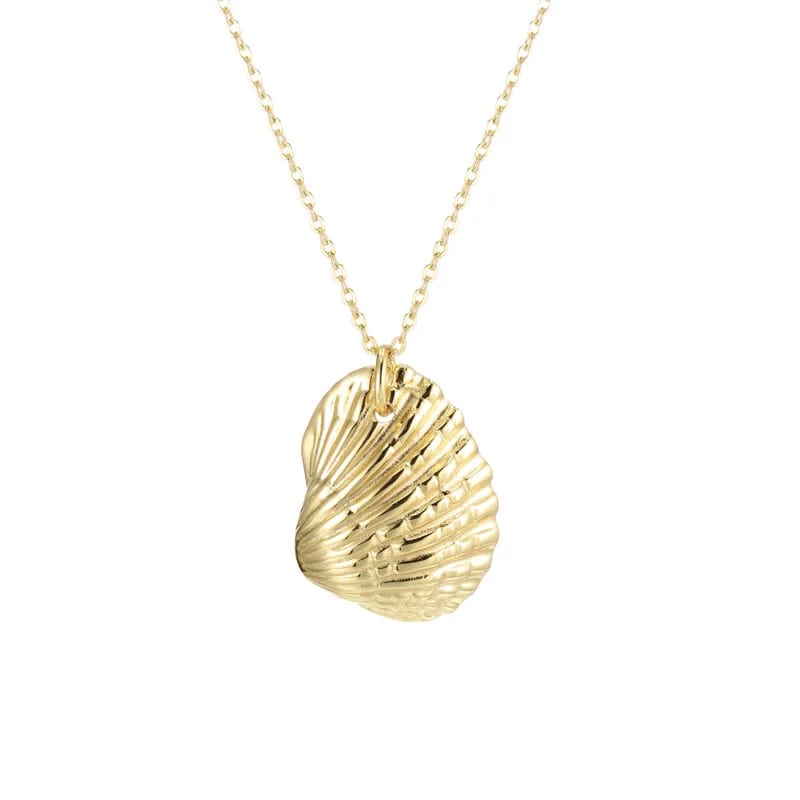 Fashion 18k Gold Plated Seashell Jewelry Cowrie Sea Shell Scallop Pendant Necklace Pendant Necklaces