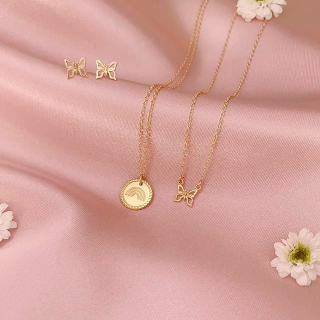 Fashion Jewelry 14k Gold Vermeil Charm Sterling Silver Butterfly Pendant Necklace In Bulk Pendant Necklaces
