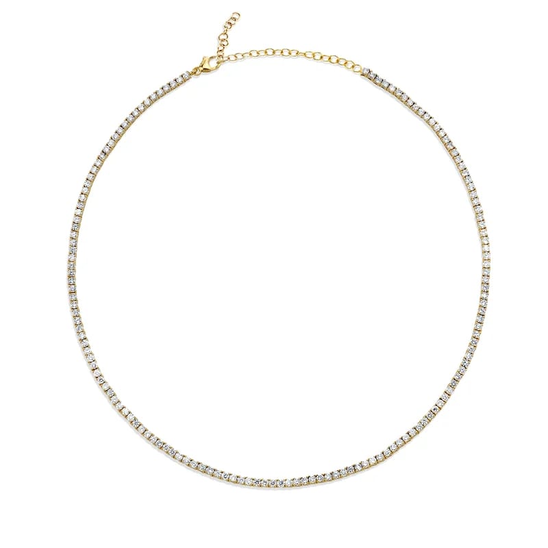 Tennis Chain Jewelry 18k Gold Iced Out Diamond Copper Zirconia Tennis Chain Cz Tennis Choker Necklace Chokers and Collars