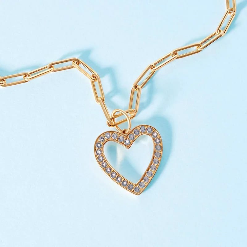 Wholesale Dainty Cubic Zirconia Diamond Love Heart Shape Women Pendant Necklace Jewelry Pendant Necklaces