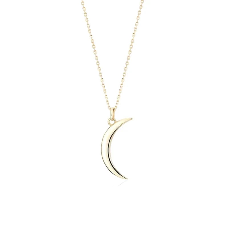 Simple 925 Sterling Silver Crescent Half Moon Pendant Necklace For Women Gifts Pendant Necklaces
