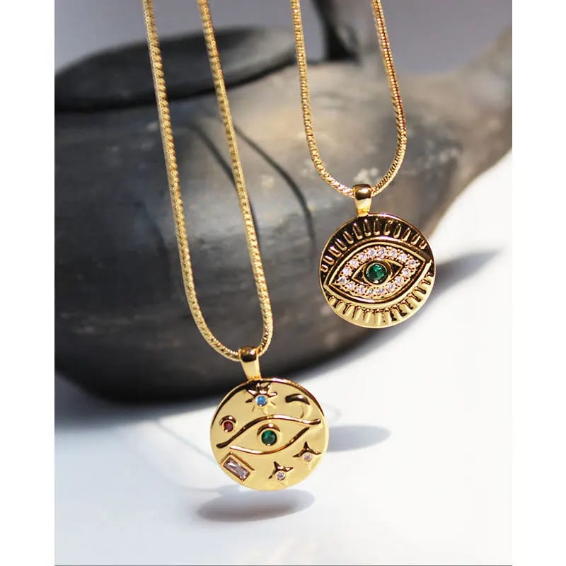 Fashion Jewelry Mens Handmade Stainless Steel 18ct Gold Or Rose Gold Plated Cz SXS Eye Necklace For Boy And Girl Pendant Necklaces