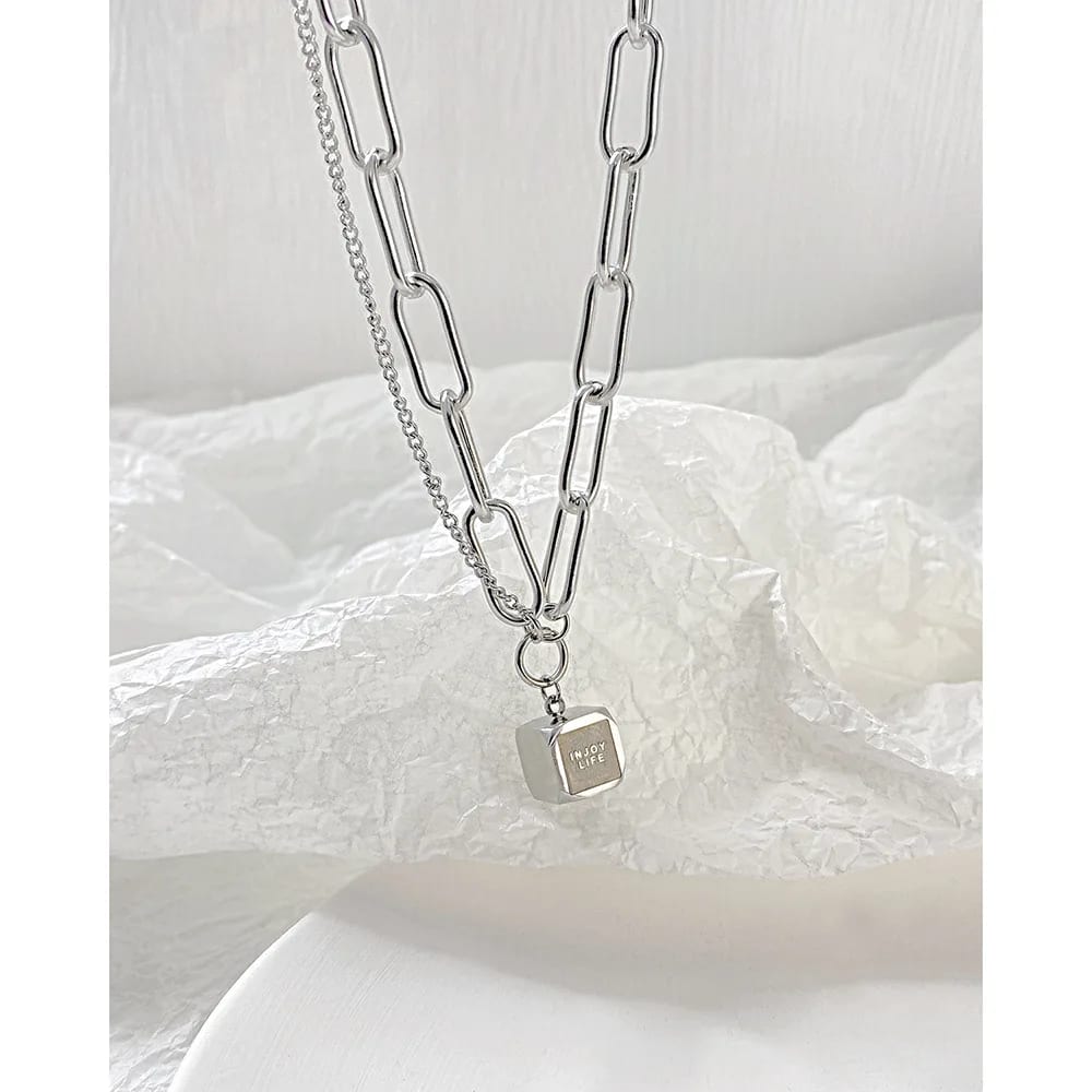 Custom Fine Jewelry Name Or Logo Square Round Pendant Necklace Stainless Steel Real Gold Plated Gift For Men Women Pendant Necklaces