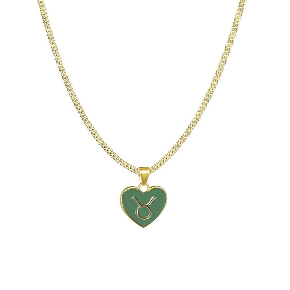 Custom Ip Plated Stainless Steel Heart Enamel Zodiac Or 12 Star Pendant Necklace Wholesale For Men And Women Pendant Necklaces