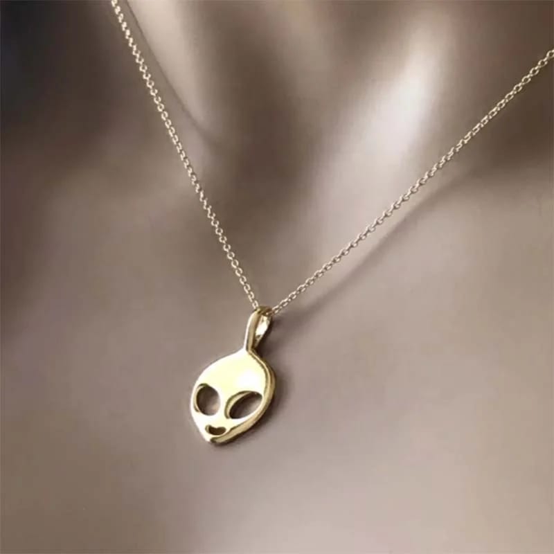 New Fashion 925 Sterling Silver Unisex Dainty Symbol Alien Face Custom Length Charm Necklace Pendant Necklaces