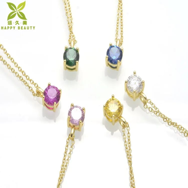 SXS JEWELRY Custom 4mm 6mm 8mm Twelve Birthstone Pendant Necklace With High Quality Zircon Pendant Necklaces