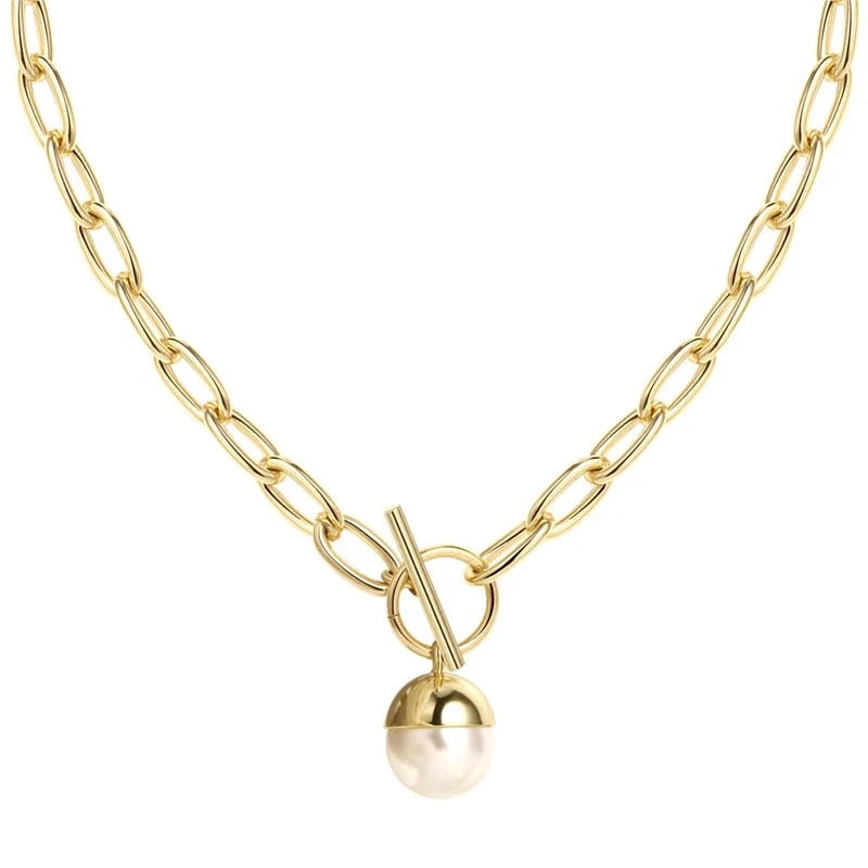Classic Freshwater Pearl Choker Necklace Men Wholesale Ip Plated Pendant Necklaces Women Necklaces