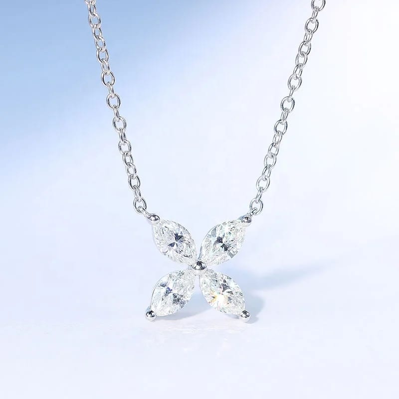 SXS JEWELRY Supplier Classics Delicate Four Leaf Clover Necklaces Cubic Zirconia Four-leaf Clover Necklace For Womens Pendant Necklaces