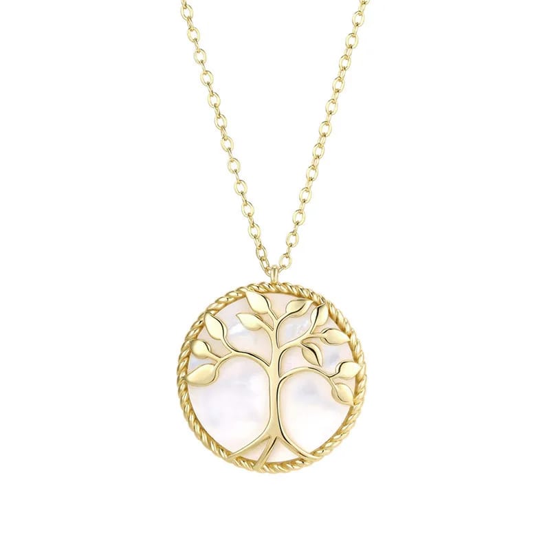 Custom 14k Gold Plated SXS Tree Of Life Snail Round Shell Brass Pendant Necklace Jewelry Women Necklaces