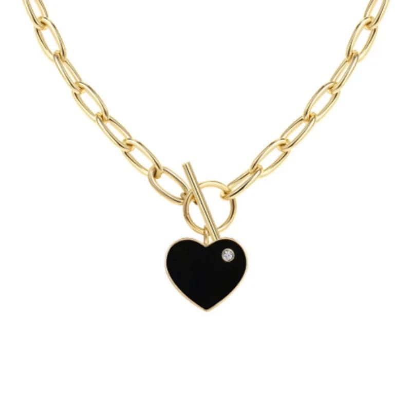 Best Seller Blank Enamel Cute Heart Zircon Charm Necklace Chain Stainless Steel Pendants Necklaces For Men Women Necklaces