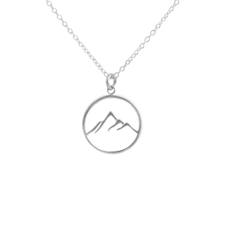 SXS JEWELRY High Polishing 925 Sterling Silver Jewelry Custom Hollow Out Mountain Pendant Necklace Pendant Necklaces