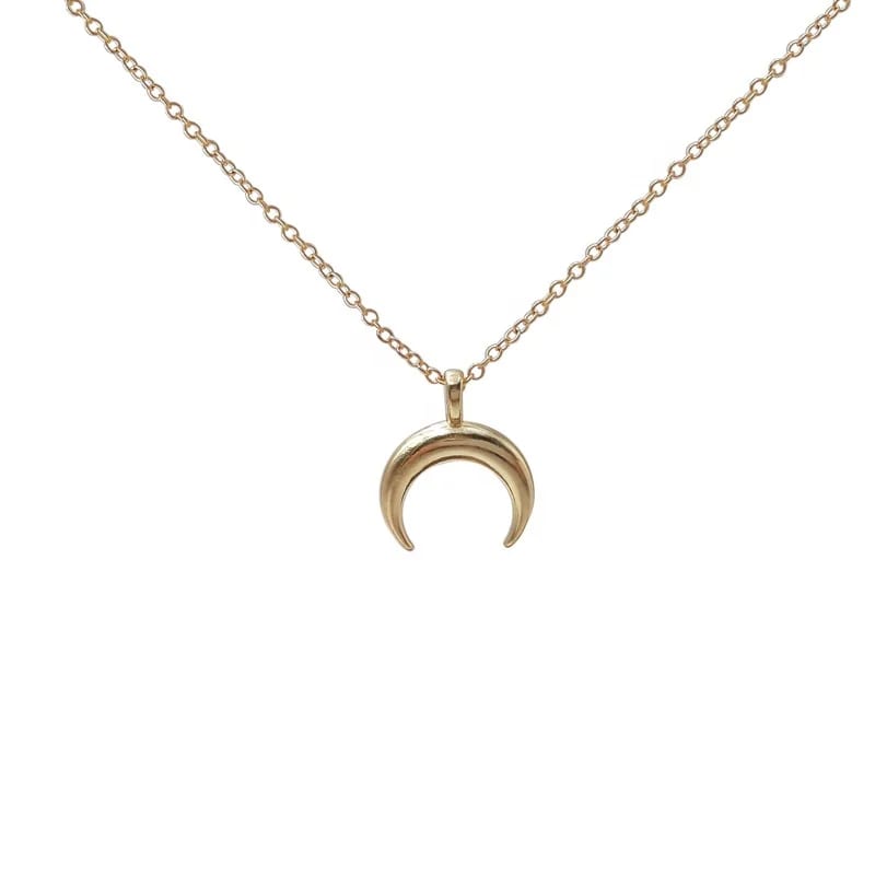 Customize Design Jewelry Manufacturer Dainty Horn Necklaces Anti Tarnish Metal Buffalo Horn Necklace Wholesale Pendant Necklaces