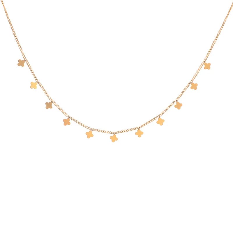 New Fashionable Stainless Steel High Polishing Clover Charm Choker Chain Necklace For Girls Chokers and Collars