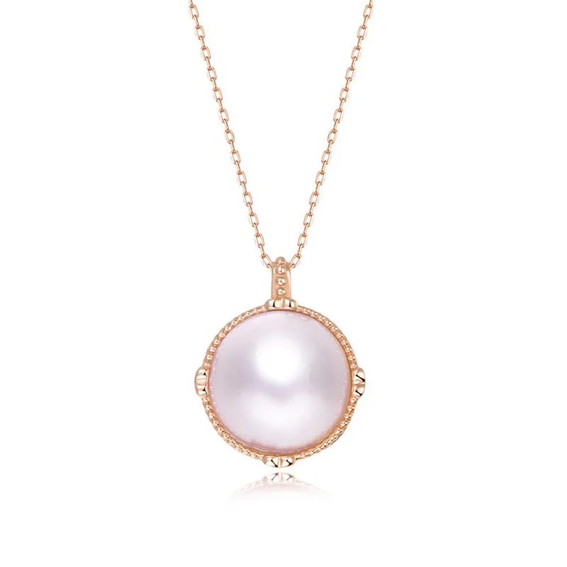 Fashion Popular Jewelry Shell Pearl Necklace Women Double-sided Imitation Mabe Pearl Necklace Pendant Necklaces
