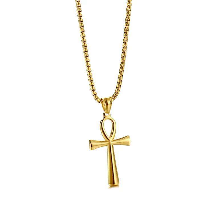 Best Men’s 18k Gold Plated Jesus Ankh Cross Pendant Necklace Jewelry Charm Cross Necklace