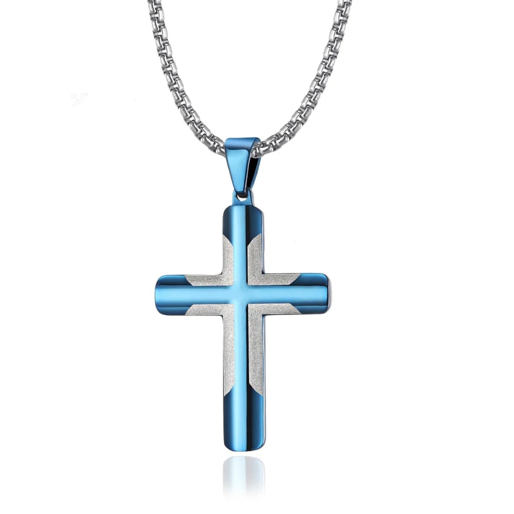 New Design Men’s Stainless Steel 18k Gold Plated Cross Pendant Necklace Jewelry Charm Cross Necklace