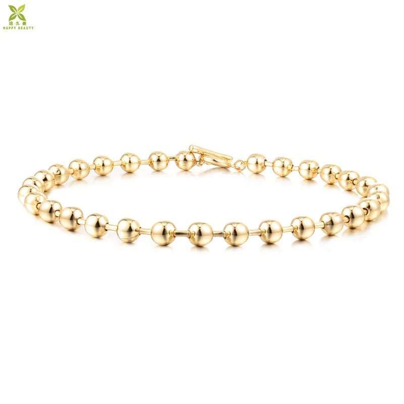 Women Simple Elegant Handmade Gold Ball Bead Choker Necklace Chokers and Collars