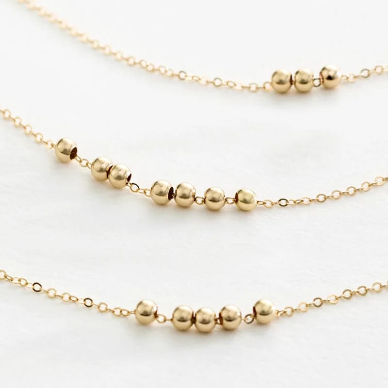 Simple Bead Necklace Minimal Sphere 14k Gold Friendship Necklace Jewelry Pendant Necklaces