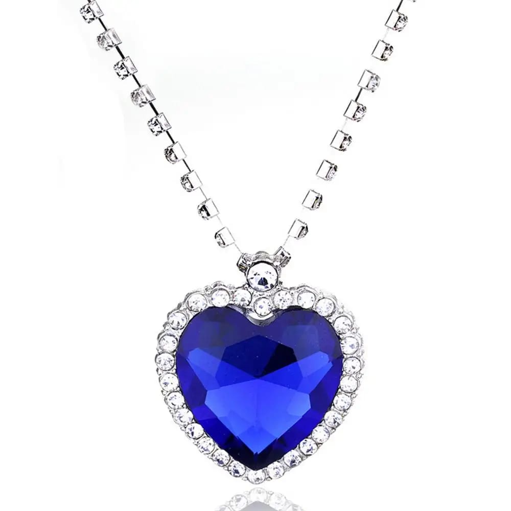 925 Sterling Silver Heart Shaped Crystal Heart Pendant Necklace Pendant Necklaces