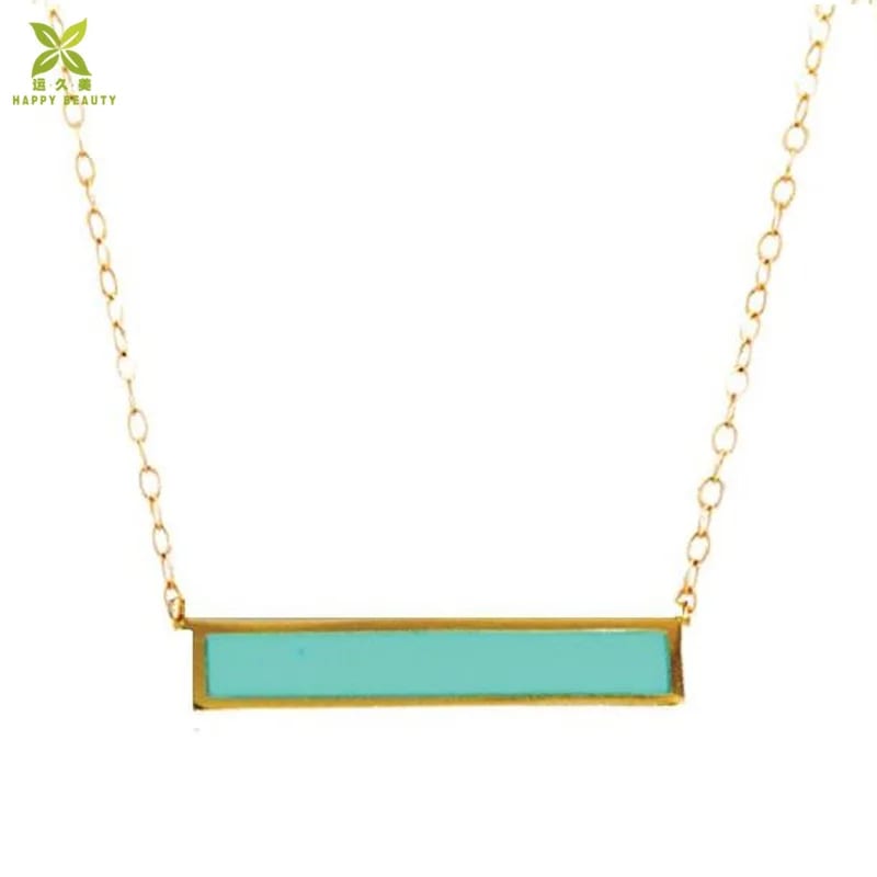 SXS Jewelry Turquoise Stone Bar Necklace Pendant Pendant Necklaces