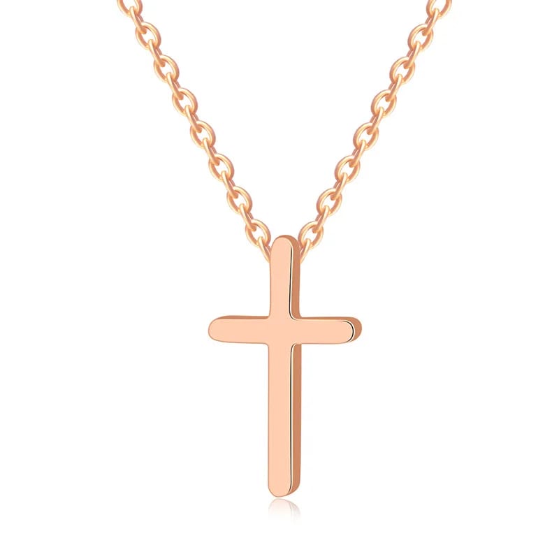 Custom Fashion Simple Stainless Steel Small Cross Pendant Necklace Jewelry Cross Necklace