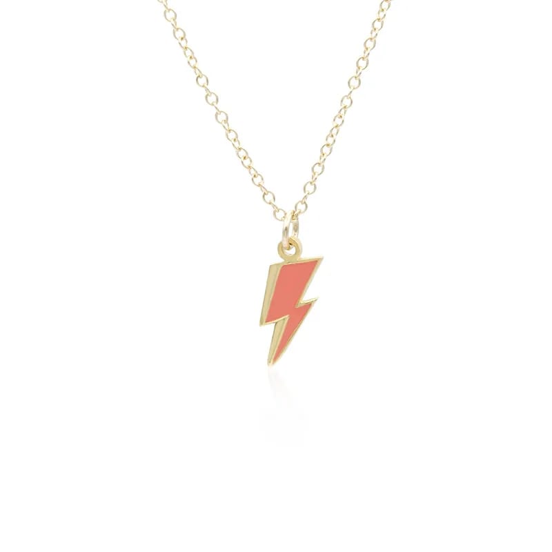 925 Sterling Silver Cute Enamel Necklaces Lightning Bolt Enamel Necklace Jewelry Pendant Necklaces