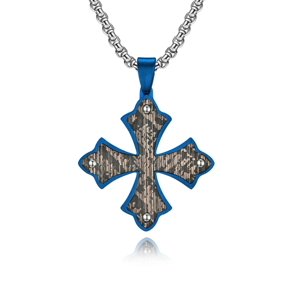 Personality Men’s 18k Gold Plated Jesus Bizante Cross Pendant Necklace Jewelry Charm Cross Necklace