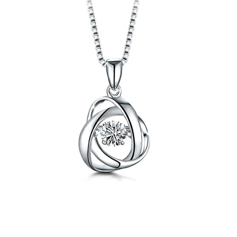SXS JEWELRY Dainty Cz Sparking Dance Stone Necklaces Customize Love Knot Necklace Jewelry Vendor Pendant Necklaces