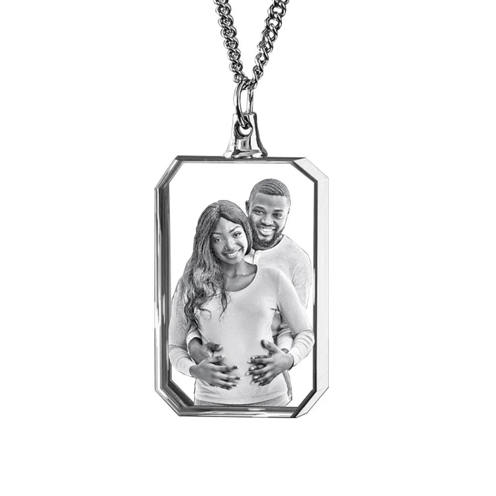 Men Fashion Custom New Photo Crystal Charm Pendant Necklace Jewelry Pendant Necklaces