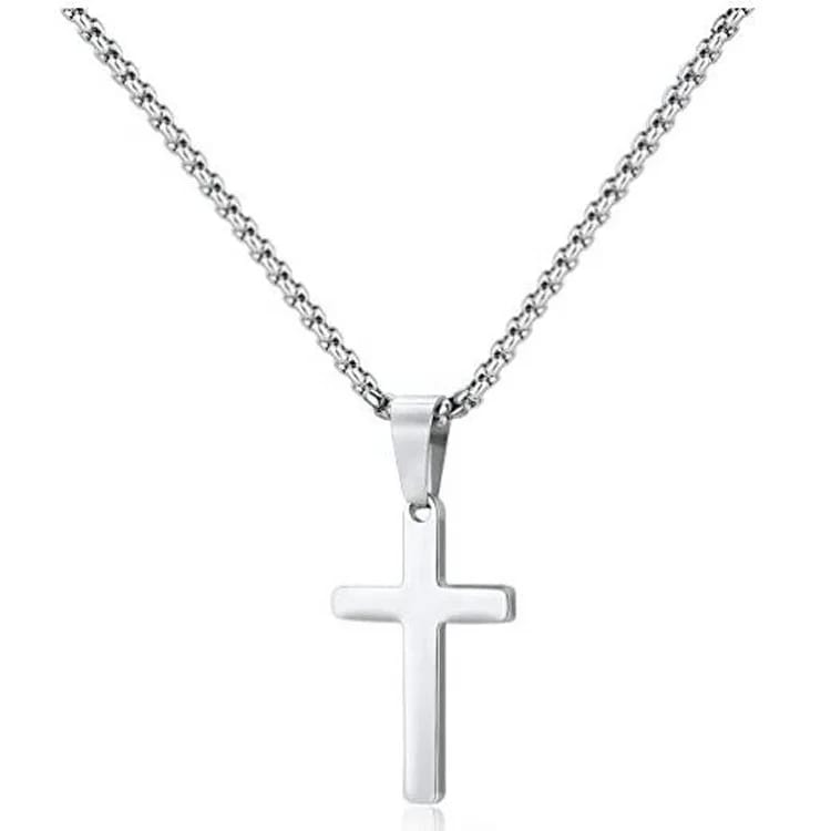 Fashion 18inch Chain 18k Gold Plated Cross Pendant Necklace Stainless Steel Cross Necklace