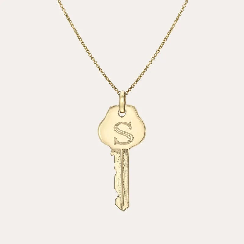 Personalized Fashion Simple 925 Sterling Silver 18k Gold Key Pendant Necklace Jewelry Pendant Necklaces