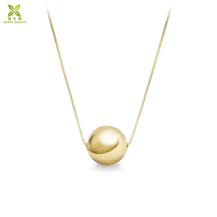Simple Design 18k Yellow Gold Single Pearl Necklace For Daily Wear Pendant Necklaces