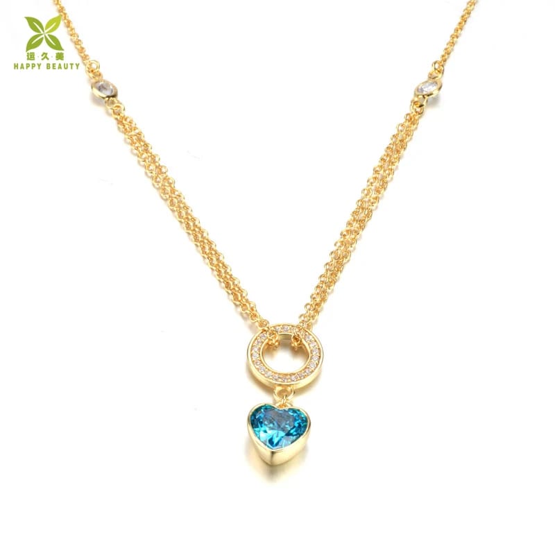 Jewelry Fashion Necklaces Blue Stone Heart Pendant Necklace Pendant Necklaces